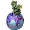 Geode Guard Green Dragon Sphere Crystal Figurine