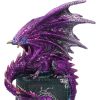 Dragon Fable Purple Dragon on Book Figurine 24cm