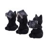 Three Wise Witchy Black Spell Cats 8.5cm