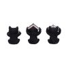 Three Wise Witchy Black Spell Cats 8.5cm
