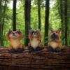 Three Wise Foxes Figurines 8.5cm