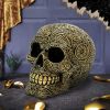 Paisley Black and Gold Skull Head 15cm