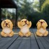 Three Wise Golden Labradors Figurines (Set of 3)