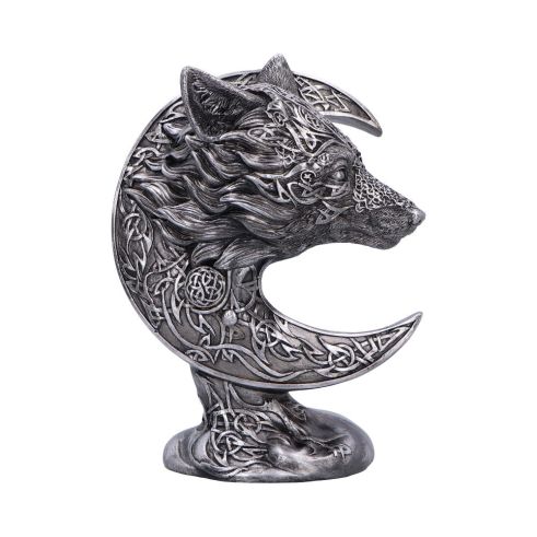 Celtic Crescent Wolf and Moon Ornament
