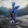 Cobalt Rune Protector Resin Dragon Figurine