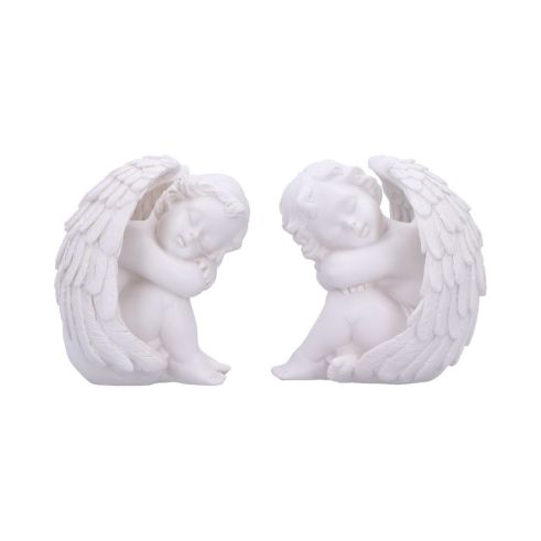 Set of 2 Sleeping Cherub Figurines 12.5cm