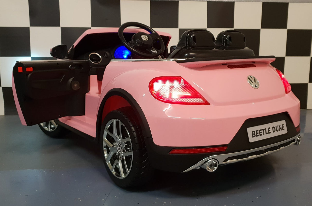 Volkswagen Beetle 12V elbil för barn – 1 person, rosa
