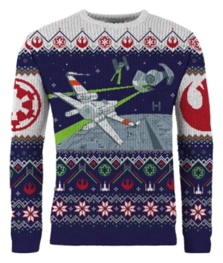Star Wars Christmas Sweater X-Wing v TIE Fighter Size L