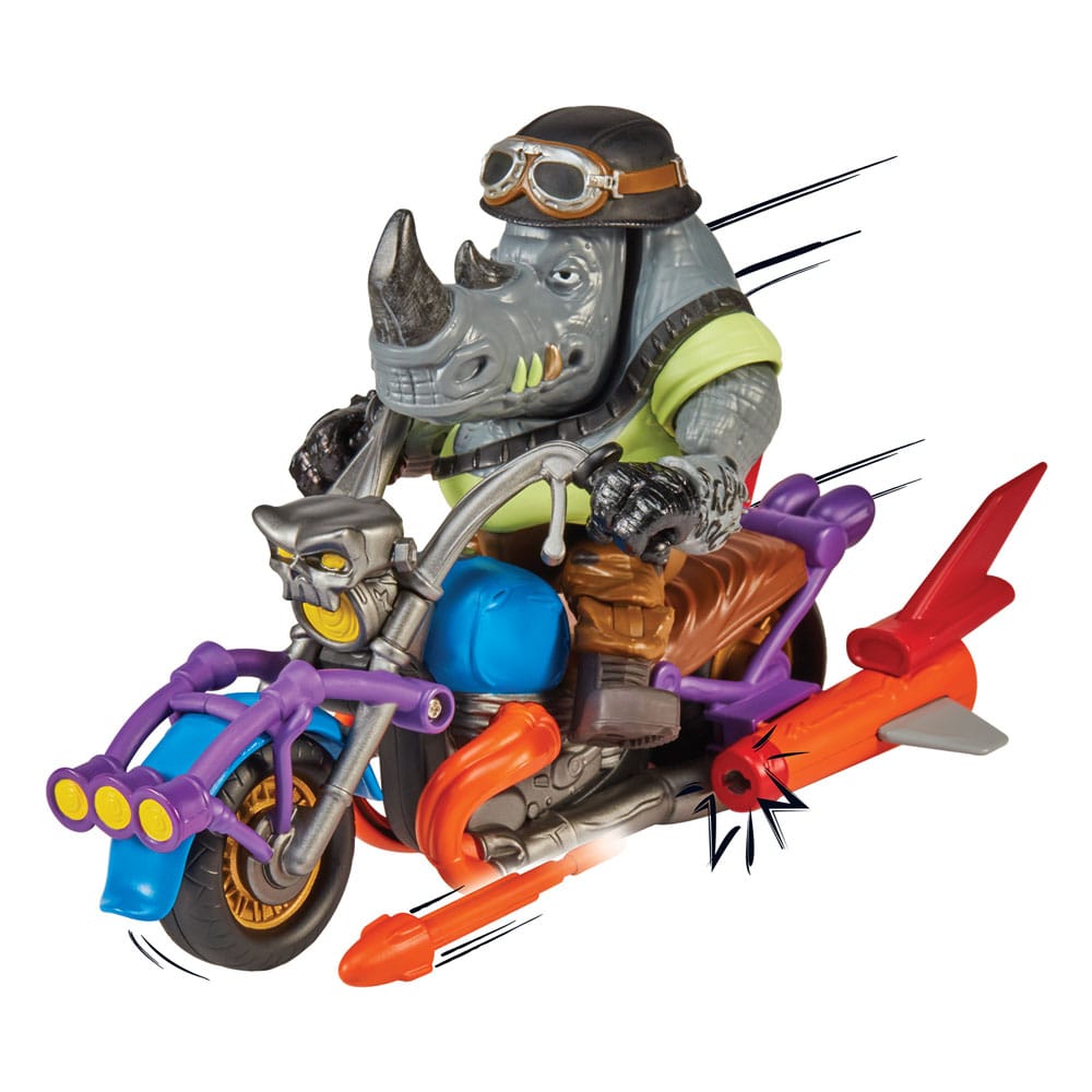 Teenage Mutant Ninja Turtles Action Figure with Vehicle Rocksteady & Chopper 12 cm