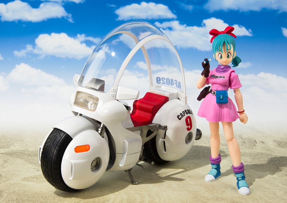 Dragon Ball S.H. Figuarts Vehicle with Figure Bulma's Motorcycle Hoipoi Capsule No. 9 17 cm