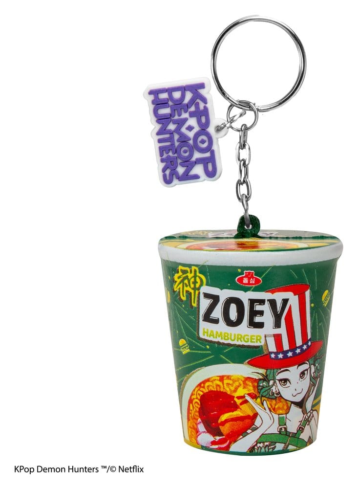 KPop Demon Hunters Squishy Keychain Zoey Hamburger Noodles