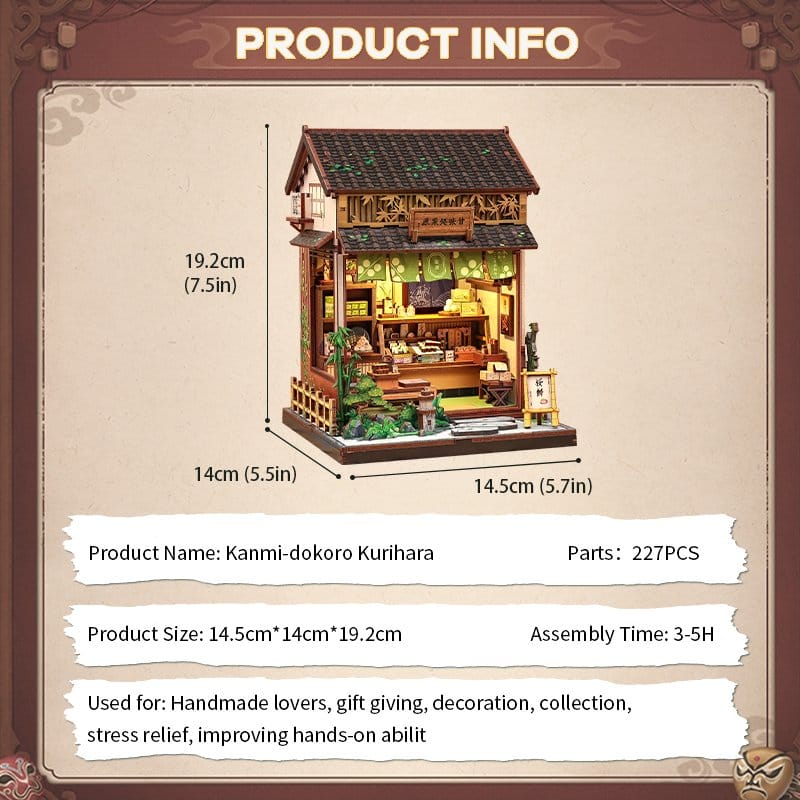Miniature House Model Kit Kanmi-dokoro Kurihara 19 x 15 cm