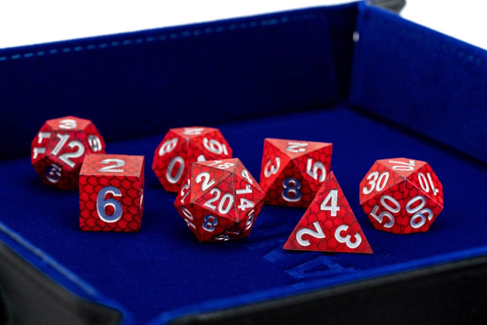 Dragon Storm Sharp Edge Silicone Dice Set Red Dragon Scales (7)