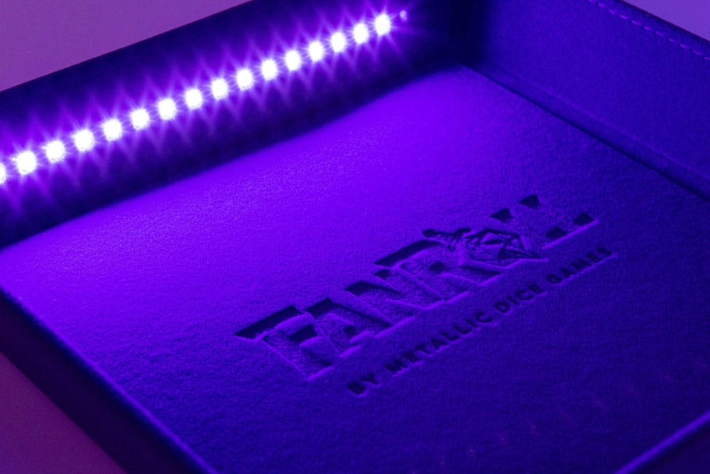 FanRoll Shadowlight Folding Blacklight Dice Tray Black