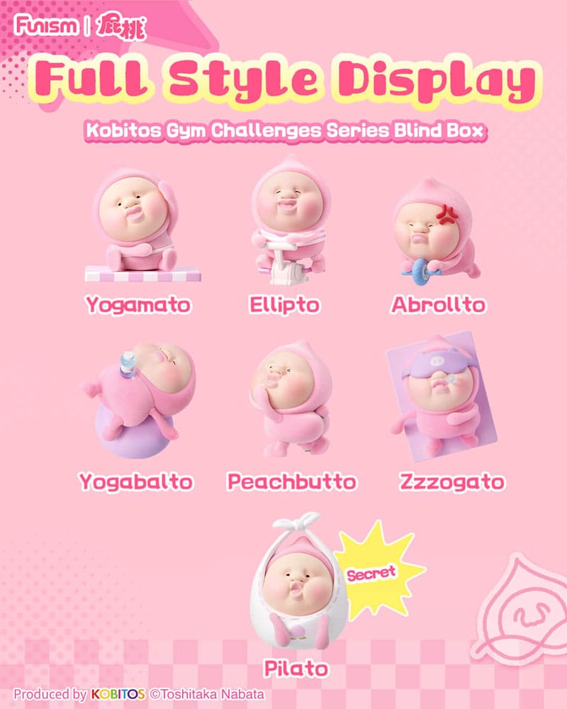 Kobitos Blind Box Mini Figures Gym Challenges Series 8 cm Display (6)
