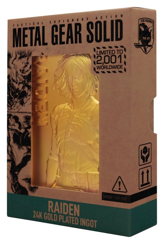 Metal Gear Solid 2 Ingot Raiden 24k Gold Plated Limited Edition