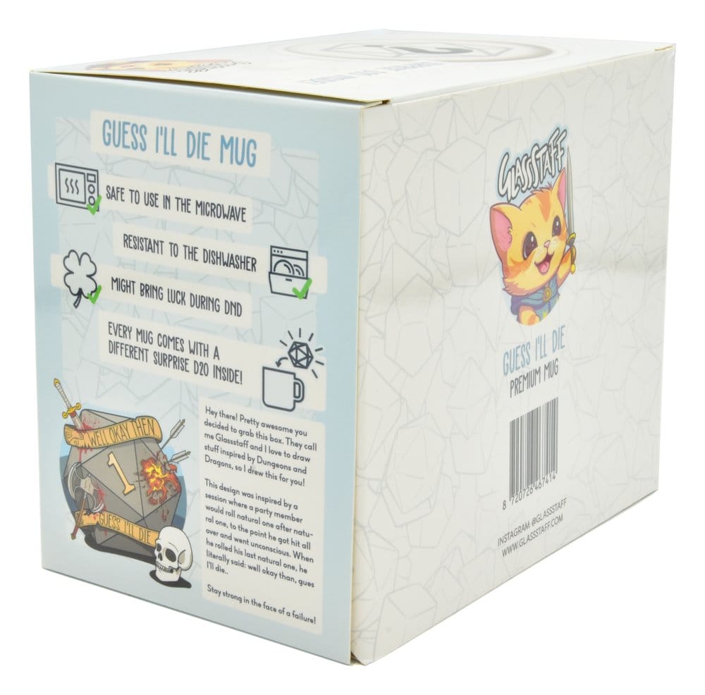 Glassstaff Gift Set Mug & Dice D20 Guess I'll Die