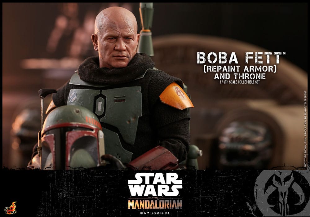 Star Wars: The Mandalorian Action Figure 1/6 Boba Fett Repaint Armor and Throne Special Edition 30 cm