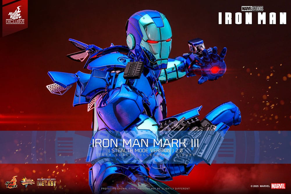 Iron Man Movie Masterpiece Diecast Action Figure 1/6 Iron Man Mark III (Stealth Mode Ver.) 2.0 Hot Toys Exclusive 33 cm