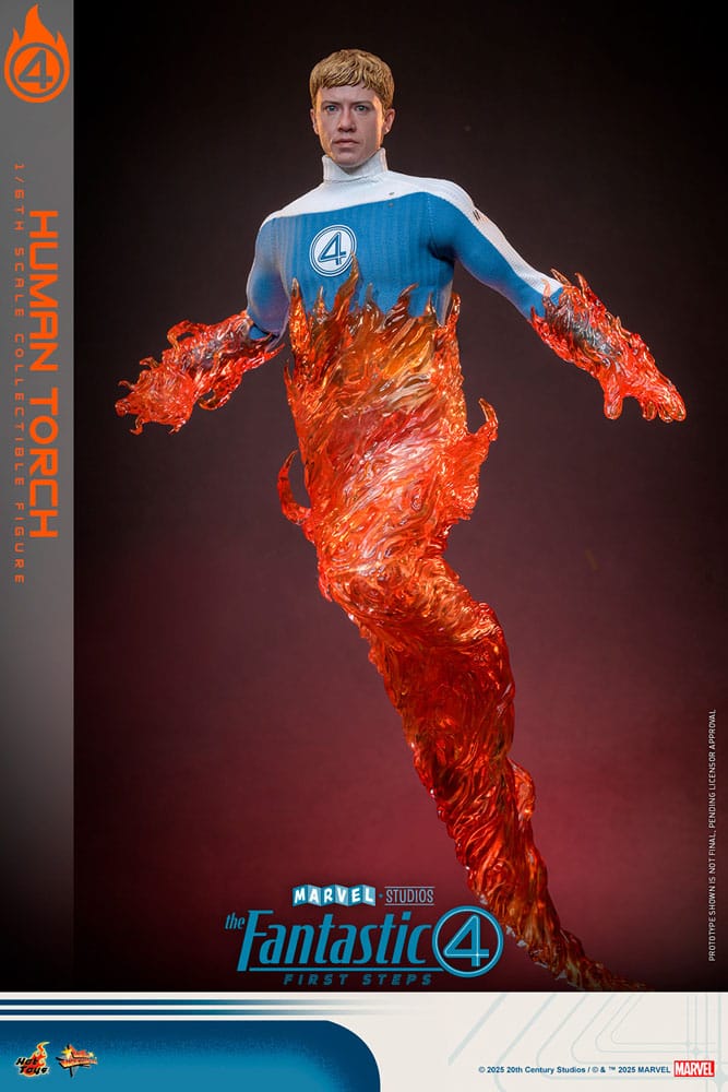 The Fantastic Four: First Steps Movie Masterpiece Action Figure 1/6 Human Torch 30 cm