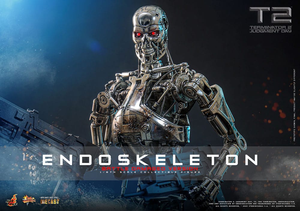 Terminator 2: Judgment Day Movie Masterpiece Die-cast Action Figure 1/6 Endoskeleton (Battle Damaged Version) 31 cm