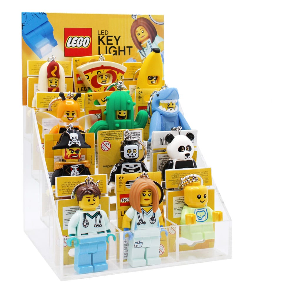 LEGO Acryl Counter Display with 12 Light-Up Keychains