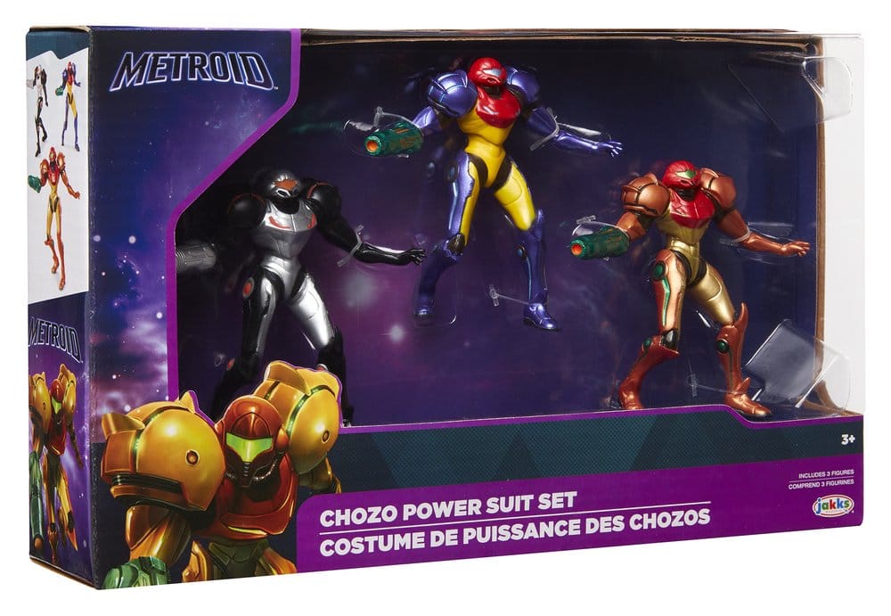 World of Nintendo Metroid Mini Figure 3-Pack Chozo Power Suits 6 cm
