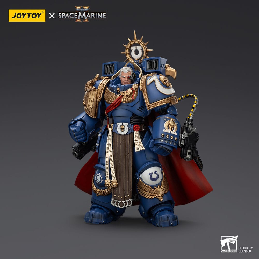 Warhammer 40k Action Figure Ultramarines Marneus Calgar Chapter Master with MKX Gravis Armour and Gauntlets of Ultramar 20 cm