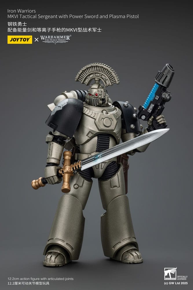 Warhammer The Horus Heresy Action Figure 1/18 lron Warriors MKVI Tactical Sergeant with Power Sword and Plasma Pistol 12 cm
