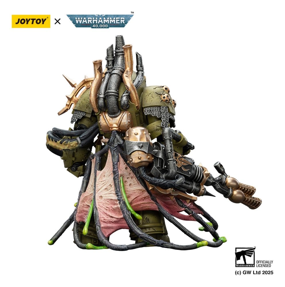 Warhammer 40,000 Action Figure Death Guard Lord of Virulence with Power Fist and Twin Plague Spewer 14 cm