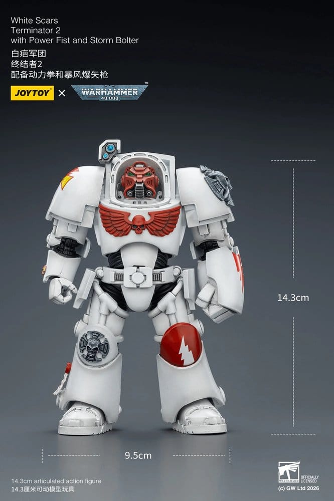 Warhammer 40,000 Action Figure White Scars Terminator 2 with Power Fist and Storm Bolter 14 cm