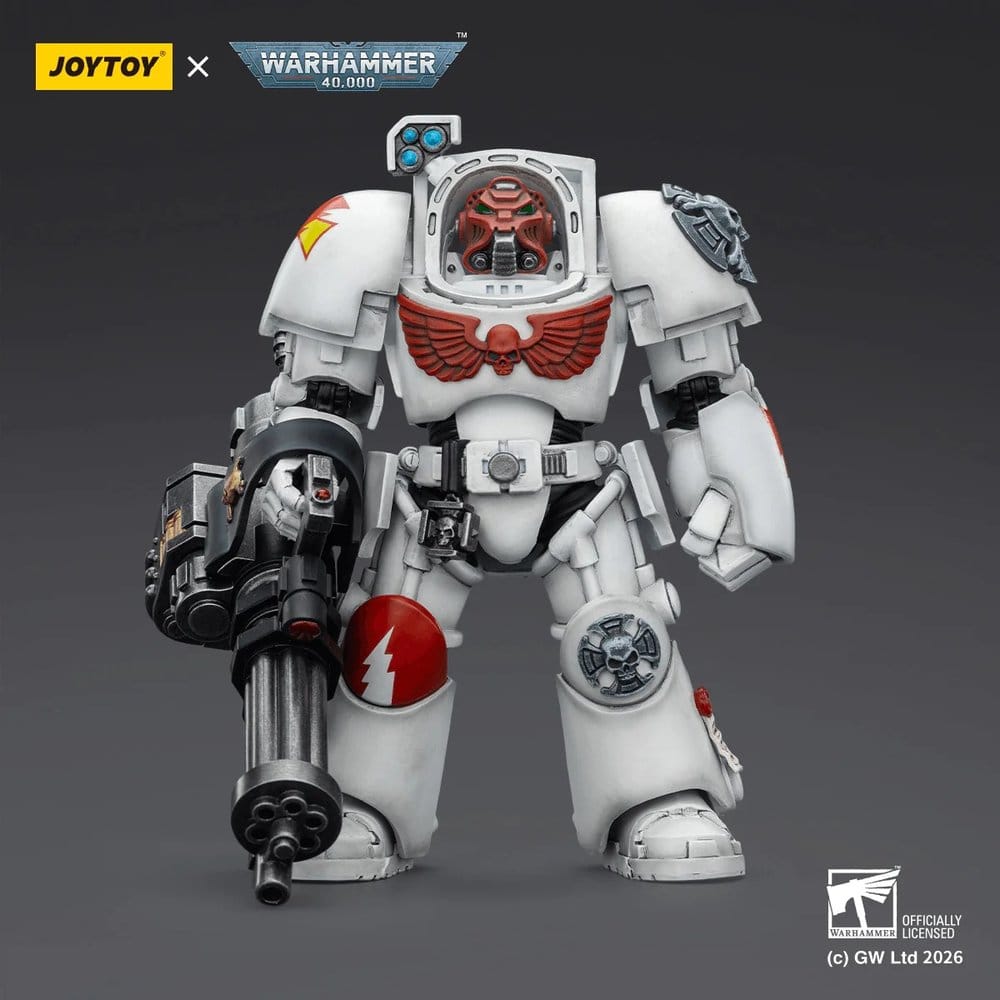 Warhammer 40,000 Action Figure White Scars Terminator 3 with Power Fist and Assault Cannon 14 cm