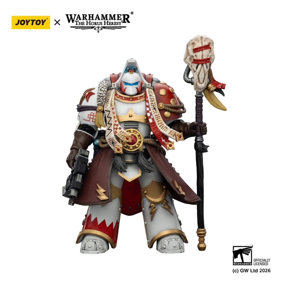 Warhammer 40,000 Action Figure White Scars Stormseer Consulwith Force Staff and Bolt Pistol 12 cm