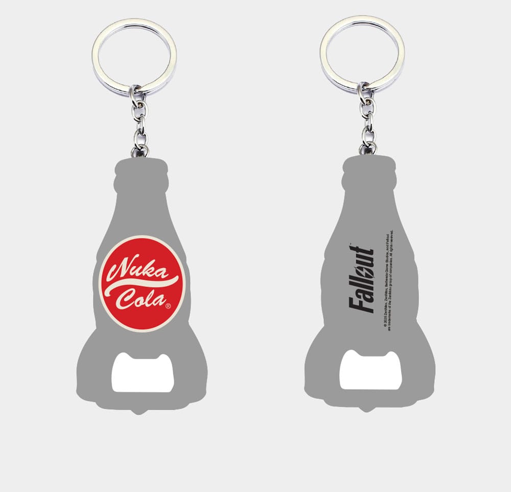 Fallout Keychain with Bottle Opener Nuka Cola Logo