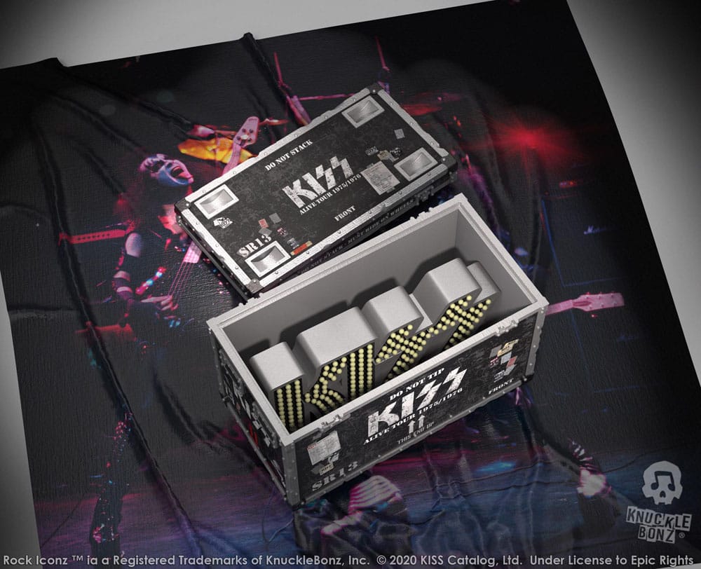 Kiss Rock Ikonz On Tour Road Case Statue + Stage Backdrop Set Alive! Tour