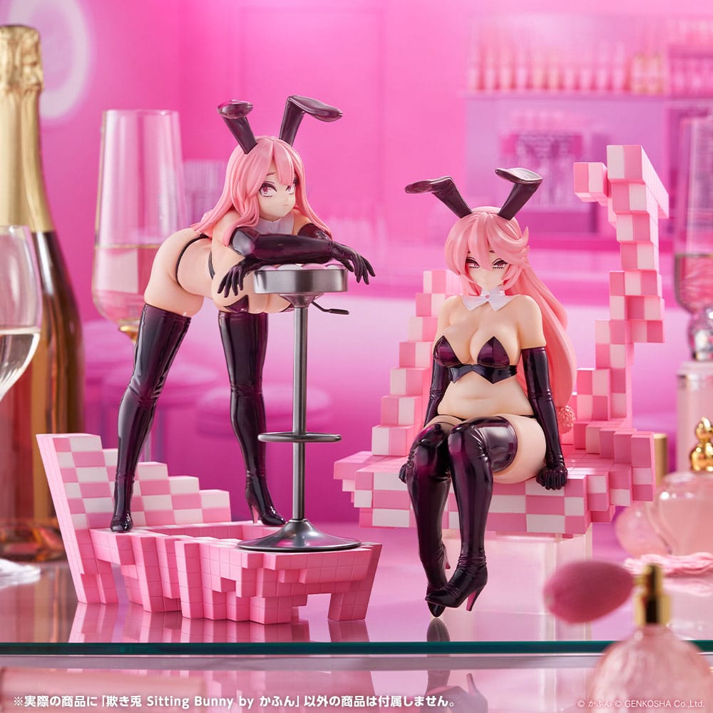 Original Character Trick Bunnies PVC Statue 1/7 Sitting Bunny Illustration by Kafun 24 cm