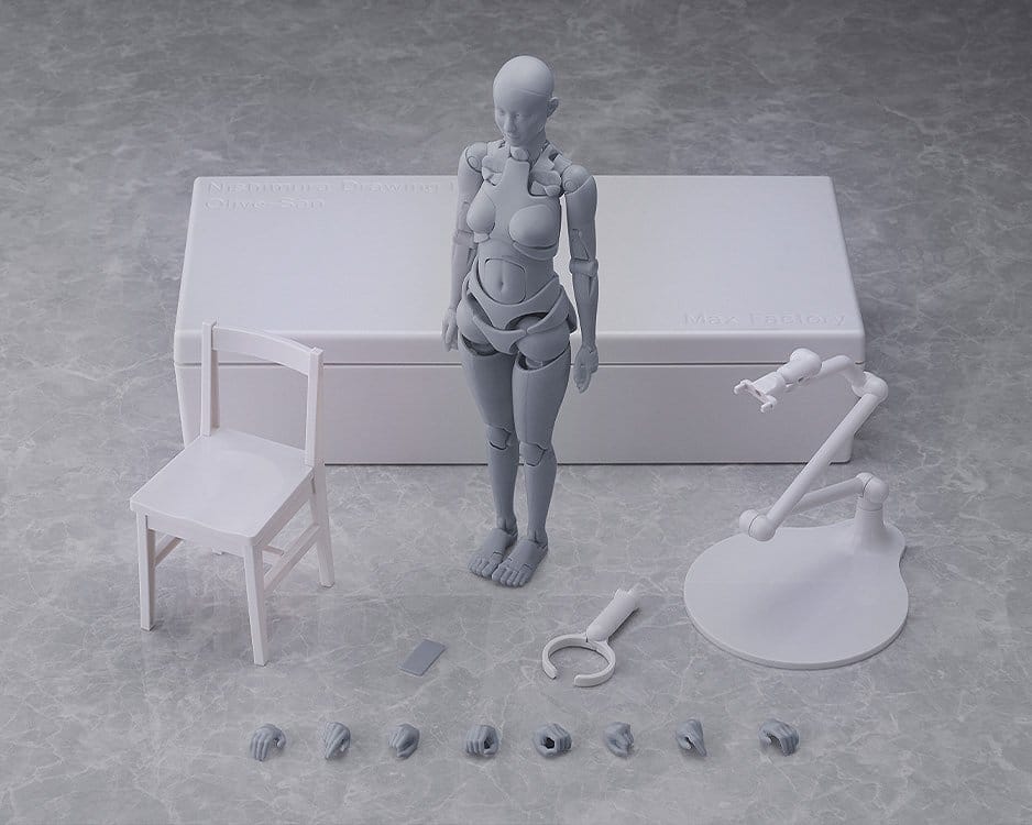 Figma Action Figure Nishimura Style Drawing Doll Olive Gray 21 cm