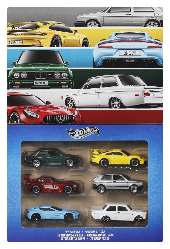 Hot Wheels Silver Series Die-Cast Vehicle 6-Pack 1/64 Euro Style