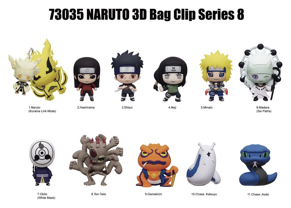 Naruto 3D Foam Bag Clips Series 8 Display (24)