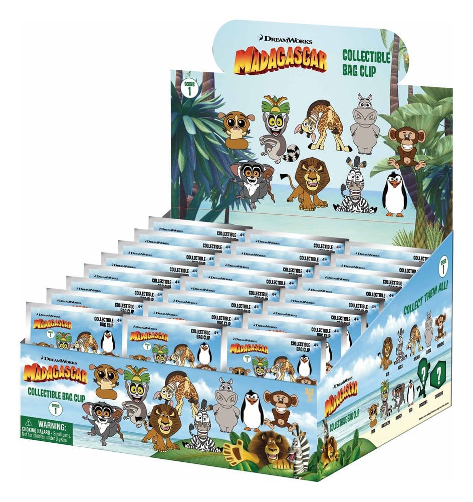 Madagascar 3D Foam Bag Clips Serie 1 Display (24)