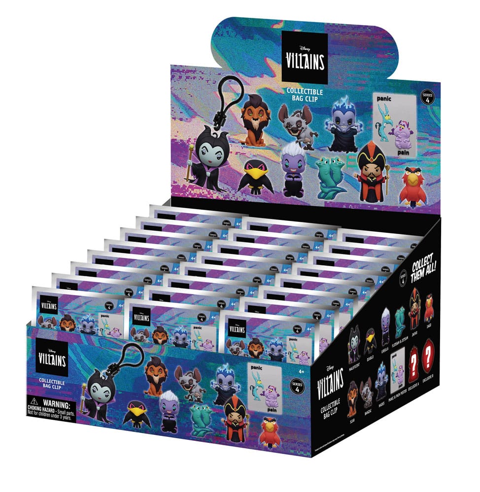 Disney 3D Foam Bag Clips Villains Series 4 Display (24)