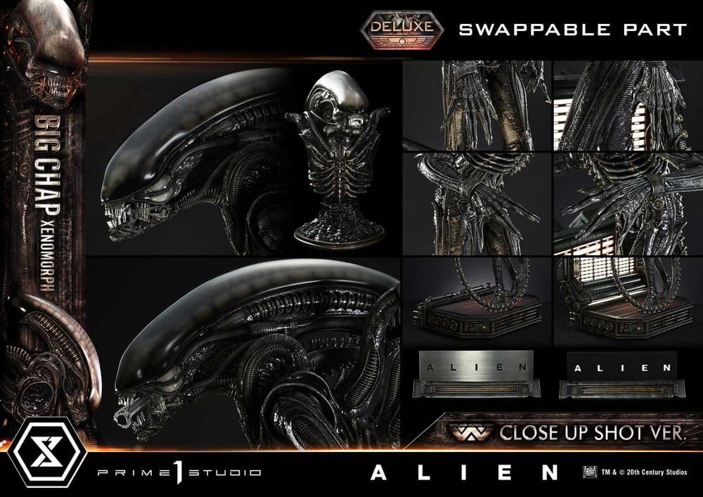 Alien (Film) Museum Masterline XL Statue 1/3 Big Chap Xenomorph Close Up Shot Ver. Deluxe Version 100 cm