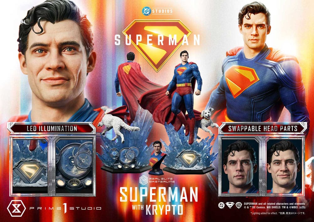 Superman (2025) Real Elite Masterline Series Statue 1/3 Superman with Krypto 95 cm