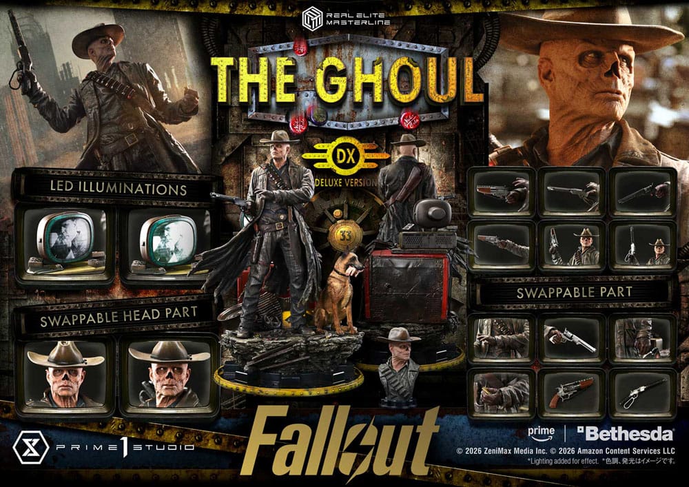 Fallout (TV Series) Real Elite Masterline Series Statue 1/4 The Ghoul Deluxe Version 64 cm