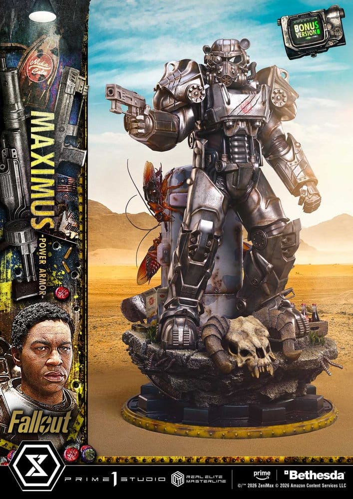 Fallout Real Elite Masterline Statue 1/4 Maximus Power Armor DX Bonus Version 67 cm
