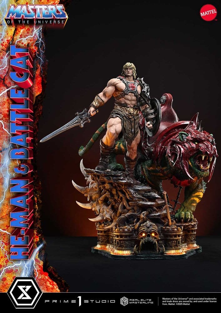 Masters of the Universe Real Elite Masterline Series Statue 1/4 He-Man & Battle Cat Ultimate Version 86 cm