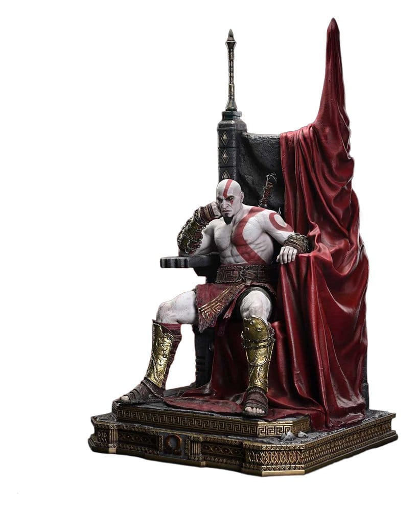 Throne Legacy God of War Series Statue 1/3 Ragnarok Young Thyself Kratos 91 cm