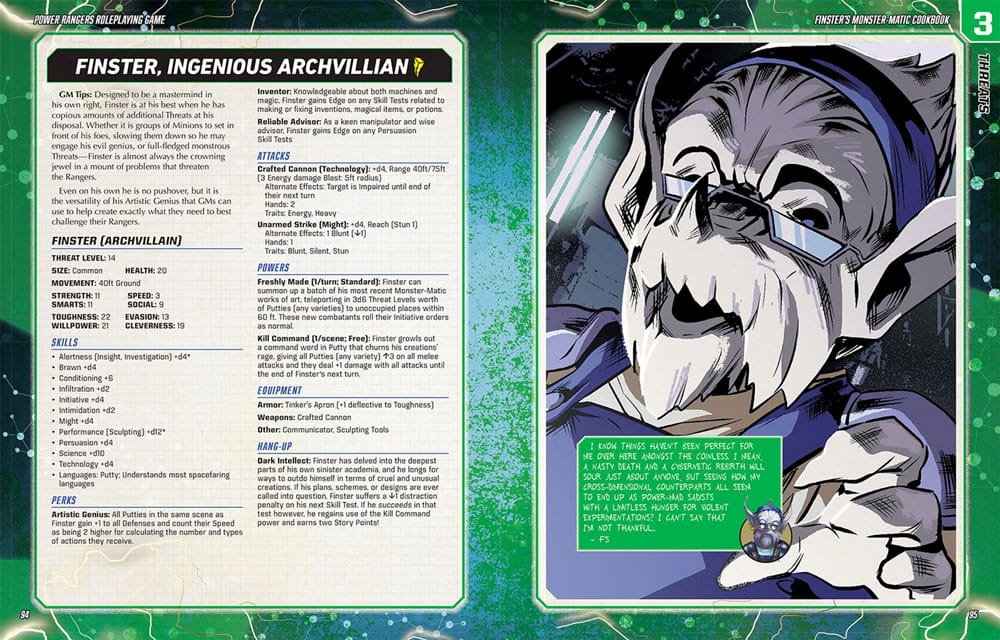 Power Rangers RPG book Finster's Monster-Matic Cookbook Sourcebook *Englische Version*