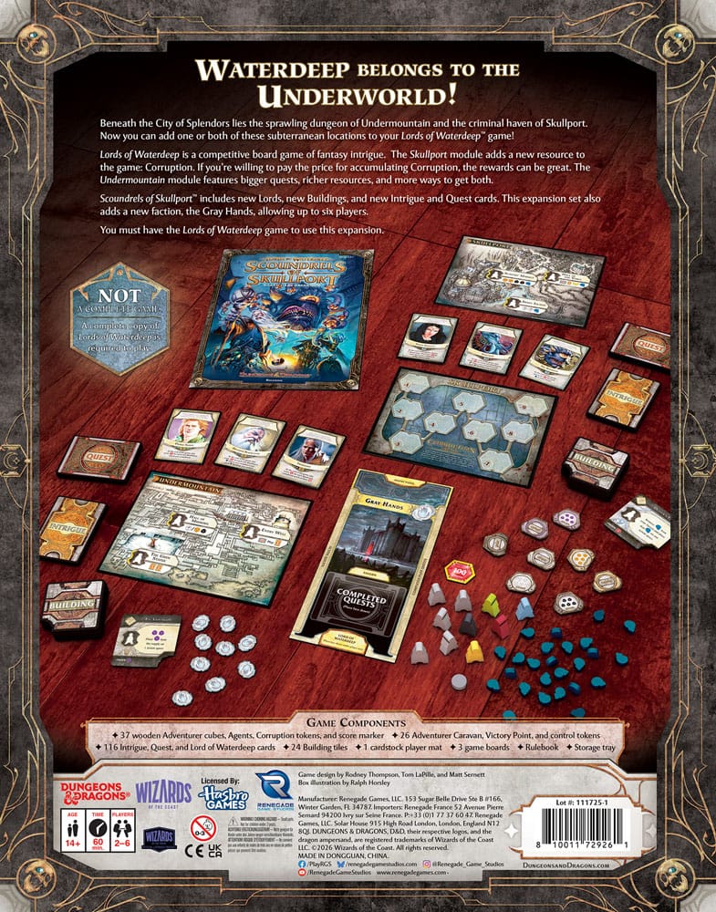 Dungeons & Dragons board game Lords of Waterdeep: Scoundrels of Skullport Expansion *English Version*