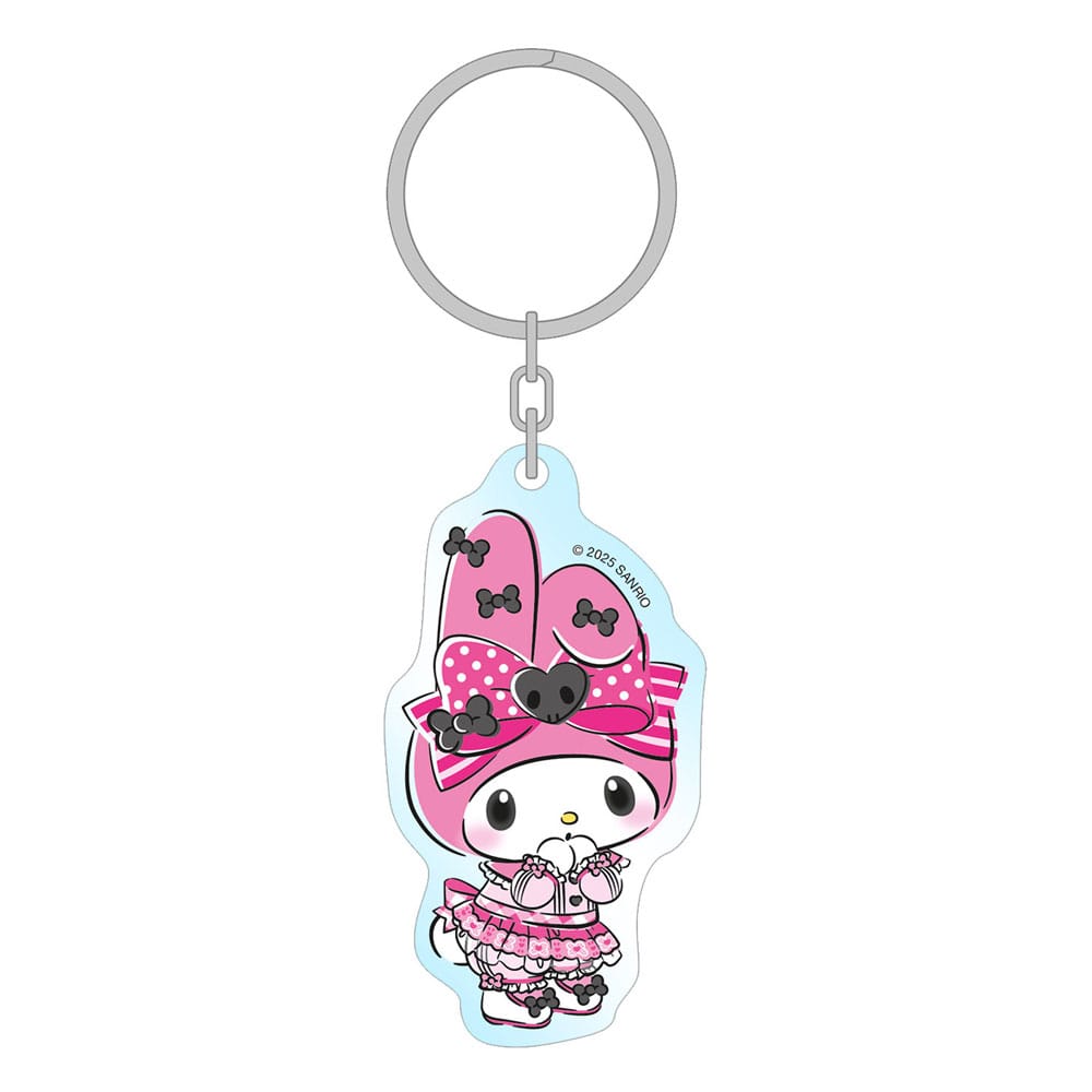 Sanrio Pink Black Party Series Acrylic Keychain My Melody 7 cm